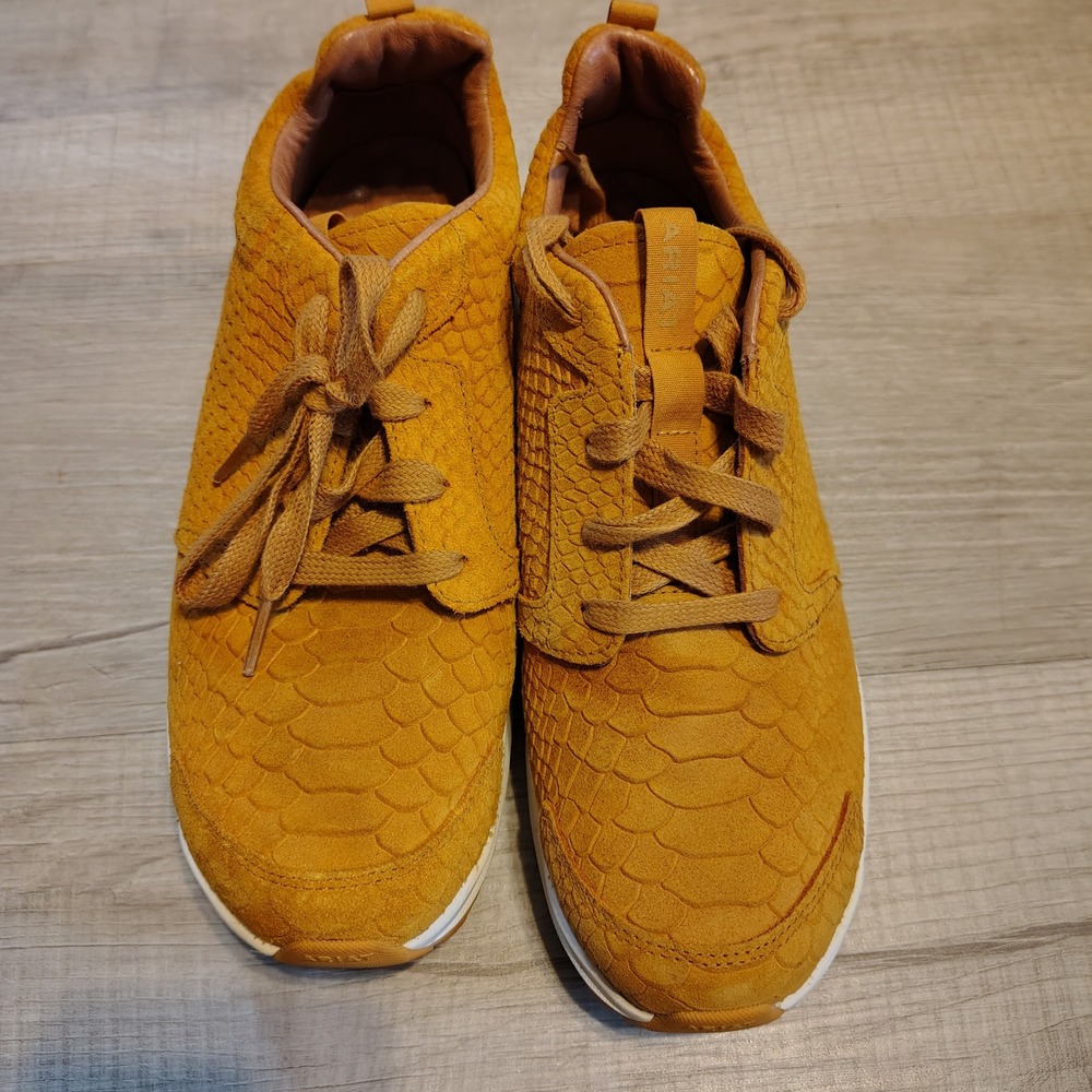 Ariat Fuse Mustard Yellow Snake Embossed Leather Sneakers 10018465 Womens 8.5 B - Picture 2 of 8